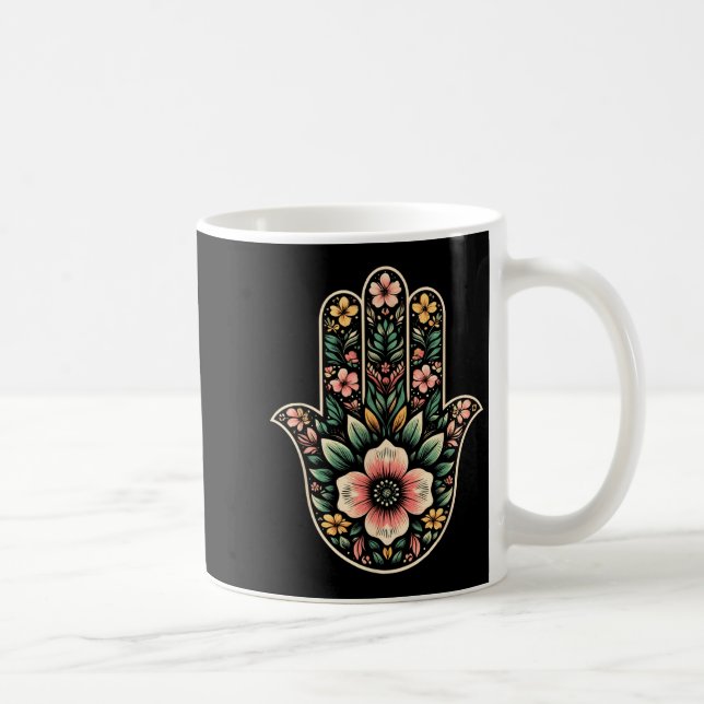 Cool Hamsa Khamsa Symbol In Floral Art Style Chris Kaffemugg (Höger)