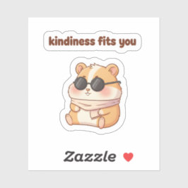Cool Hamster Sticker – "Kindness Fits You"  Klistermärken