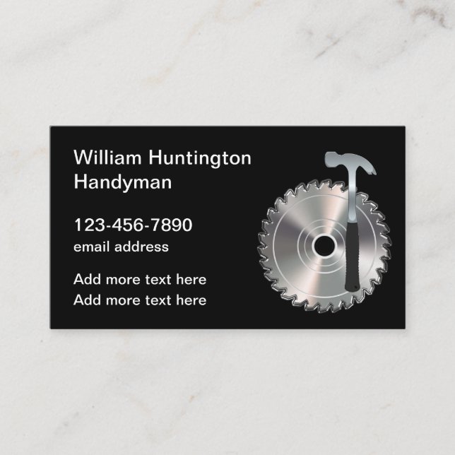 Cool Handyman Business Cards-mall Visitkort (Framsida)