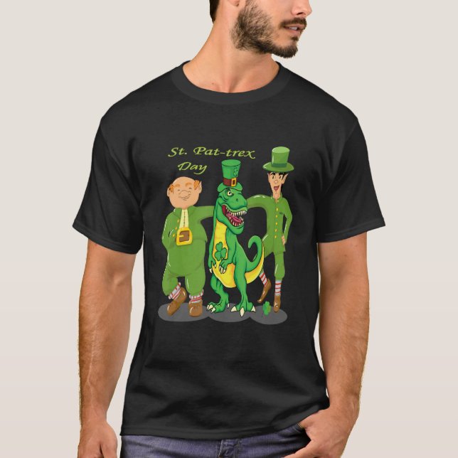 Cool Happy St Pat Trex Day St Patricks Day Cute Di T Shirt (Framsida)