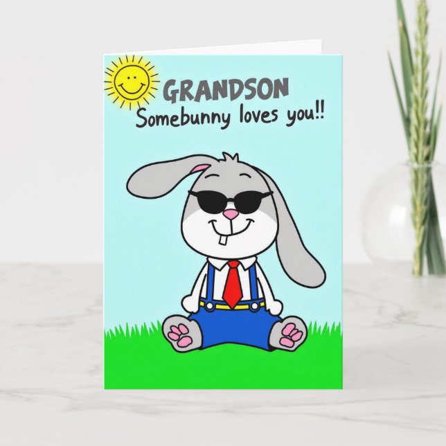 Cool Hare Smiling Fun Day Card Kort (Framsida)