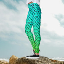 Cool Havfrusken Aqua Blå Gradient Fiskfjällsmönste
