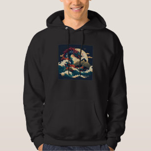 Cool Havsdrake Illustration Havsvågor Solnedgång K Hoodie