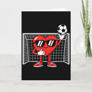 Cool Heart Spelar Fotboll Kids Valentine Målvakt Kort