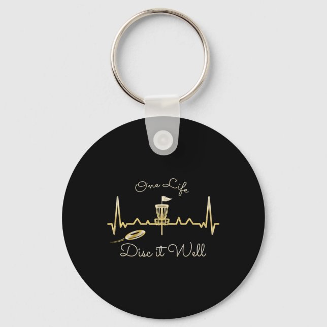 Cool Heartbeat One Life Disc It Well - Discgolf  Nyckelring (Framsida)