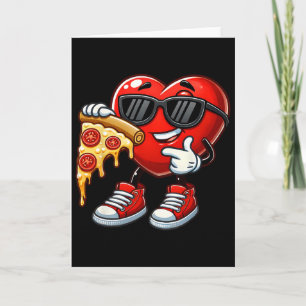 Cool Hjärtat Äter Pizza Alla Hjärtans Dag Roliga B Kort