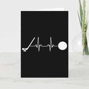 Cool Hockey Heartbeat Linje Grafisk Is Skridsko Sp Kort