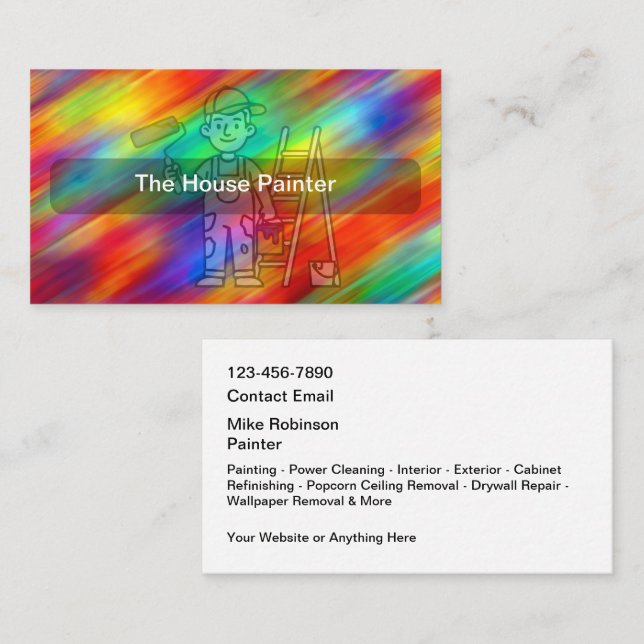 Cool House Painter Business Cards Visitkort (Fram/baksida)