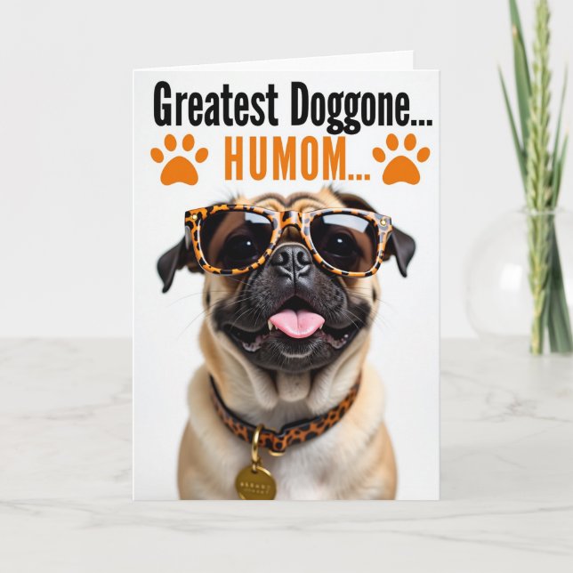 Cool Humom Dog Portrait Card Kort (Framsida)