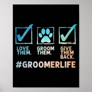 Cool Hund Frisör Konst För Män Kvinnor Hund Frisör Poster