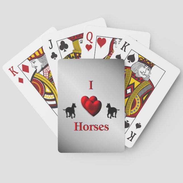 Cool I Heart Häst Design Spel Kort (Baksidan)