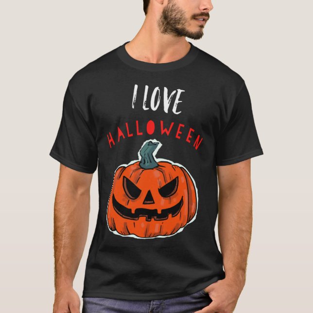 Cool I Love Halloween Jack O Lantern  1 T Shirt (Framsida)