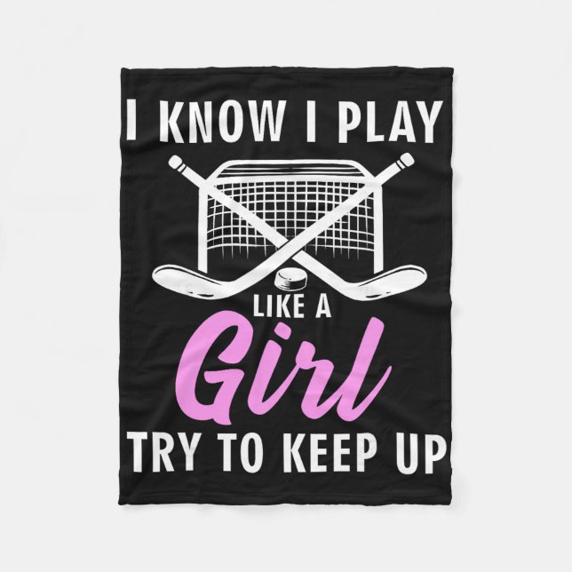 Cool Ice Hockey For Women Girls Field Hockey Lover Fleecefilt (Framsidan)