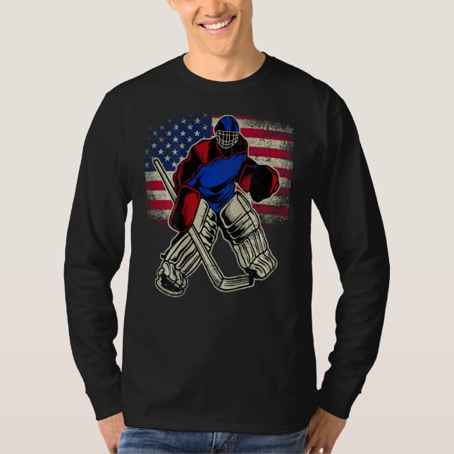Cool Ice Hockey Player Sports Family Hockey 4th of T Shirt (Framsida)