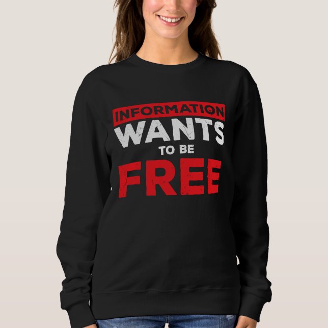 Cool Information Wants To Be Free Lawyers T Shirt (Framsida)