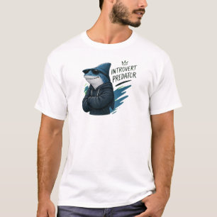 Cool Introvert Rovfisk Haj med Solglasögon T Shirt