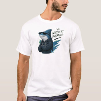 Cool Introvert Rovfisk Haj med Solglasögon T Shirt