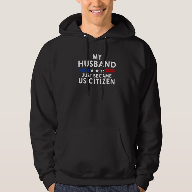 Cool invandrarmedborgarskap Min man blev precis me Hoodie (Framsida)