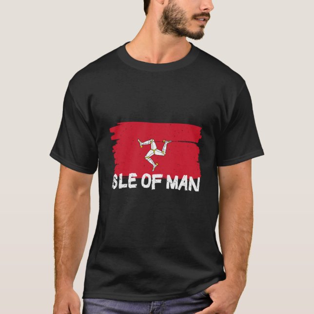Cool Isle of Man Flag T Shirt (Framsida)