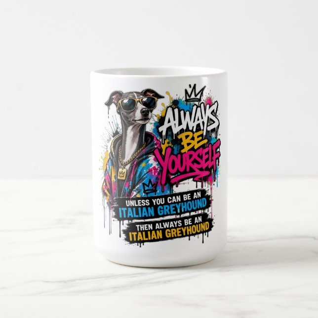 Cool Italian Greyhound Graffiti Streetwear Art Kaffemugg (Center)