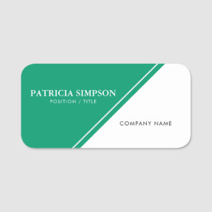 Cool Jade Green parad med Crisp White: Freshness Namnbricka