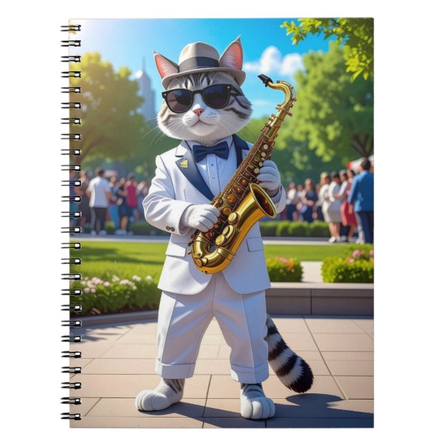 Cool Jazz Katt Anteckningsbok (Framsidan)
