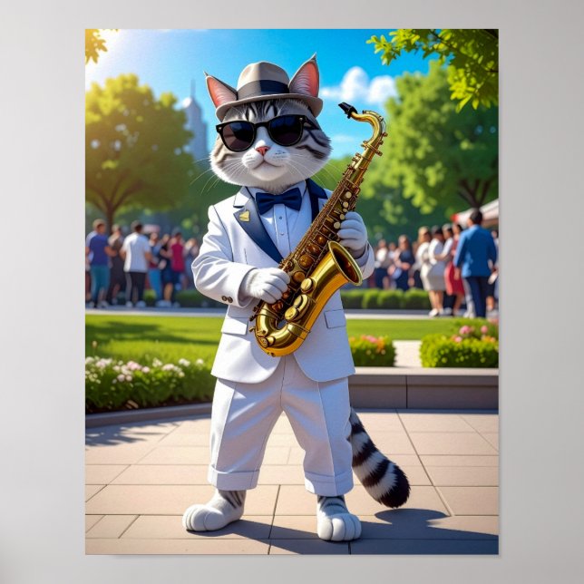 Cool Jazz Katt Poster (Framsidan)