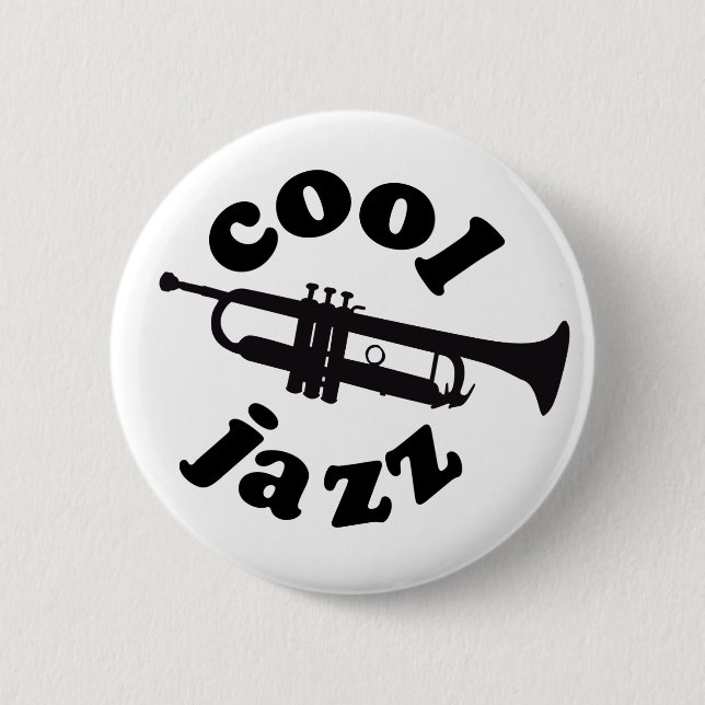cool jazz print silhouette trumpet knapp (Framsida)