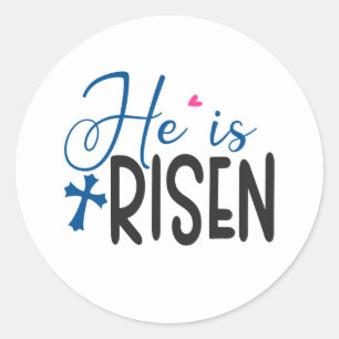 Cool Jesus Uppstånden ordkonst Påsk Runt Klistermärke