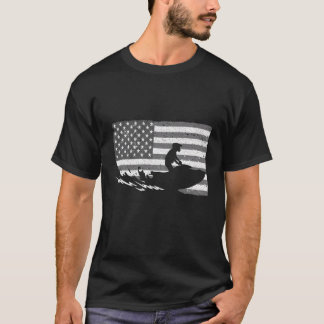 Cool Jet Ski for Men Women Skiers US American-flag T Shirt
