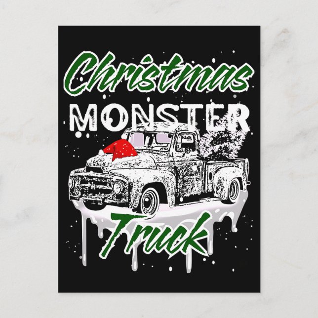 Cool jul Monster Truck Vykort (Framsida)