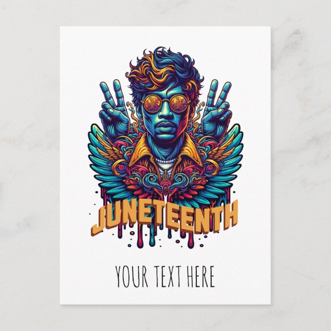 Cool Juneteenth Black History Month Angel Freedom  Vykort (Framsida)