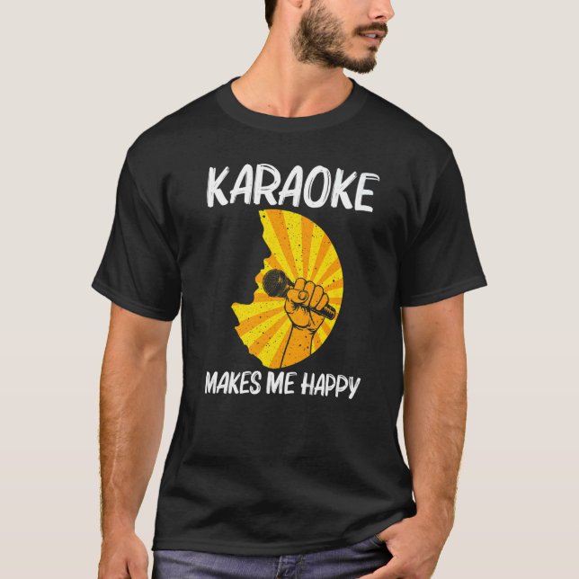 Cool Karaoke For Men Women Singer Karaoke Machine T Shirt (Framsida)