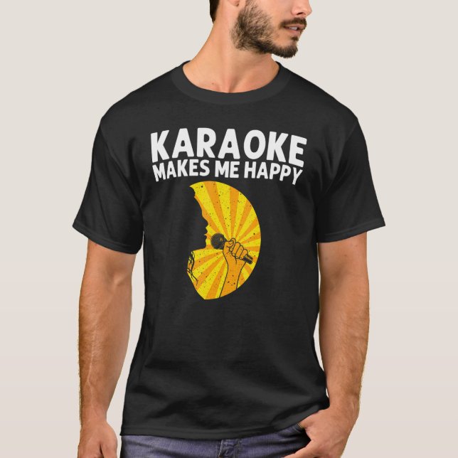 Cool Karaoke For Men Women Singer Microphone Karao T Shirt (Framsida)