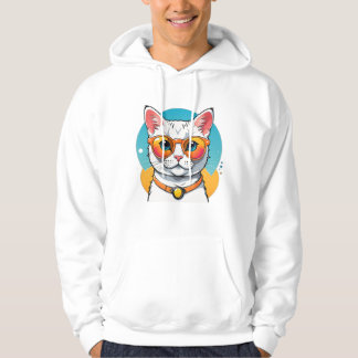 Cool katt i solglasögon hoodie