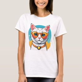 Cool katt i solglasögon t shirt