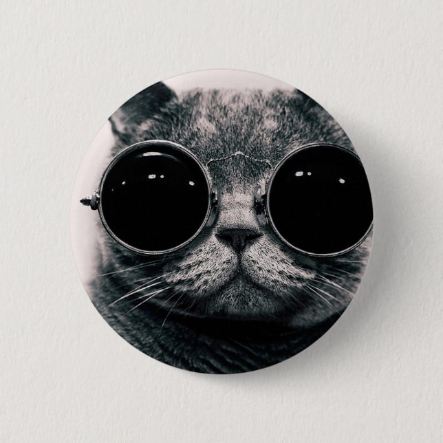 cool katt kool kat med solglasögon knapp (Framsida)