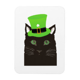 Cool katt med en grön hatt magnet