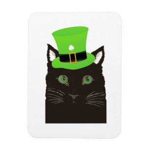 Cool katt med en grön hatt magnet
