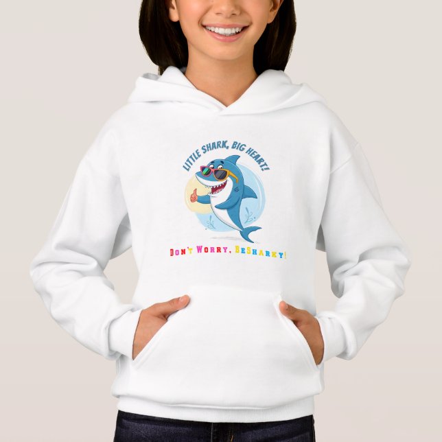 Cool Kawaii Shark Positive Vibes T Shirt (Framsida)
