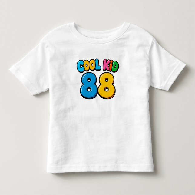Cool Kid 88 Rolig Tecknad Stil T Shirt (Framsida)