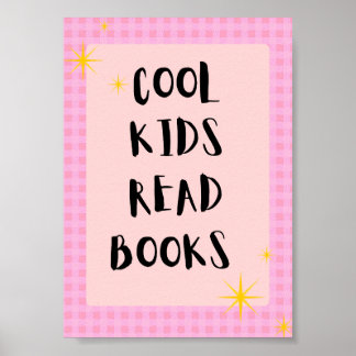Cool Kids Läs Böcker Väggkonst | Barn Läs Poster