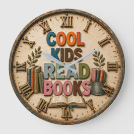 Cool Kids Read Books Classroom Teacher Gift Stor Klocka