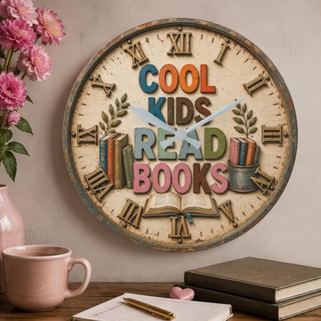 Cool Kids Read Books Classroom Teacher Gift Stor Klocka (Skapare uppladdad)