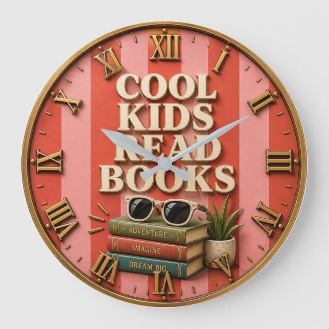 Cool Kids Read Books Reading Motivation  Stor Klocka (Framsida)