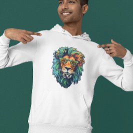 Cool King – Färgrik Lejon med Solglasögon Design Hoodie