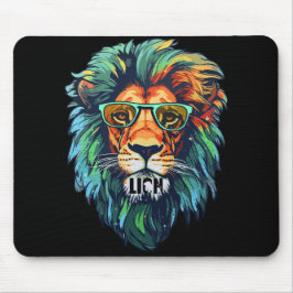 Cool King – Färgrik Lejon med Solglasögon Design Musmatta