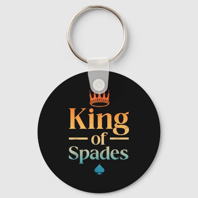 Cool King Of Spades Art For Men Dad Card Game Spad Nyckelring (Framsida)