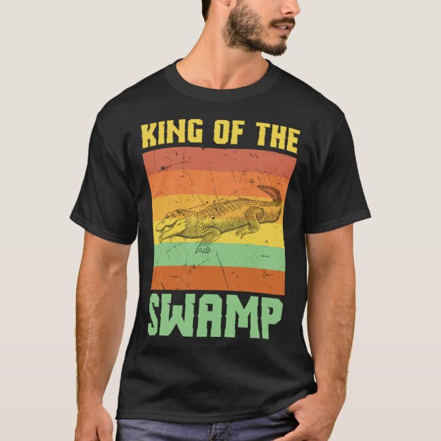 Cool King Of The Swamps Crocodile Swamp T Shirt (Framsida)