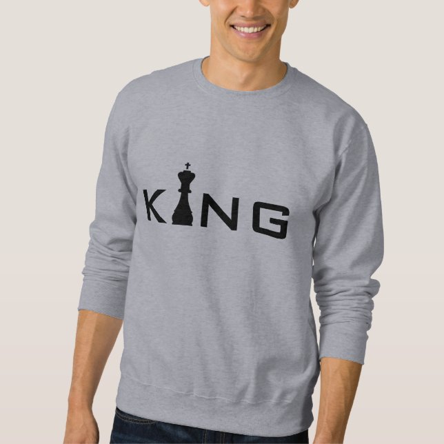 Cool King Typografi Schackspelare Långärmad Tröja (Framsida)